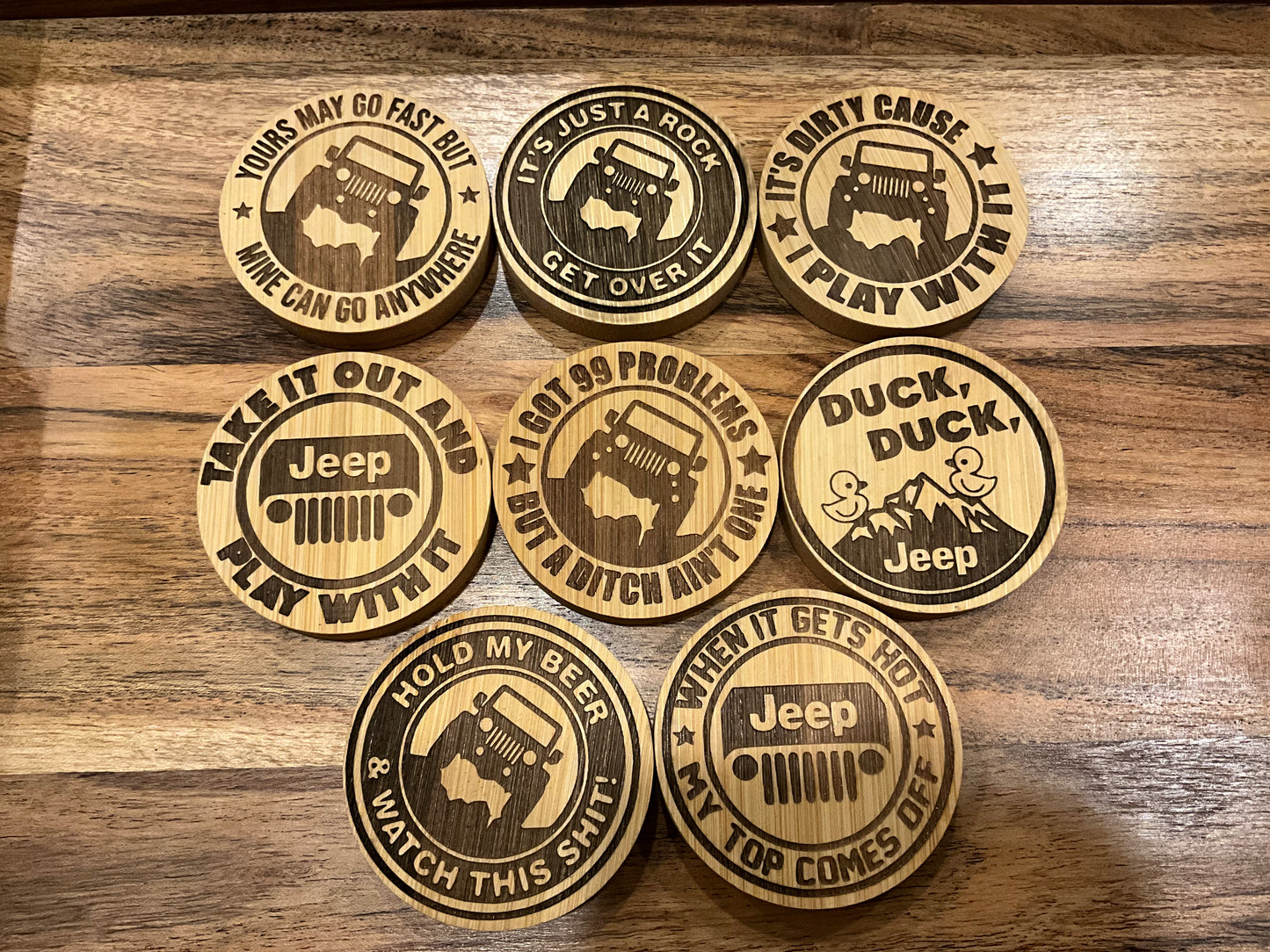Assorted Jeep bottle openers