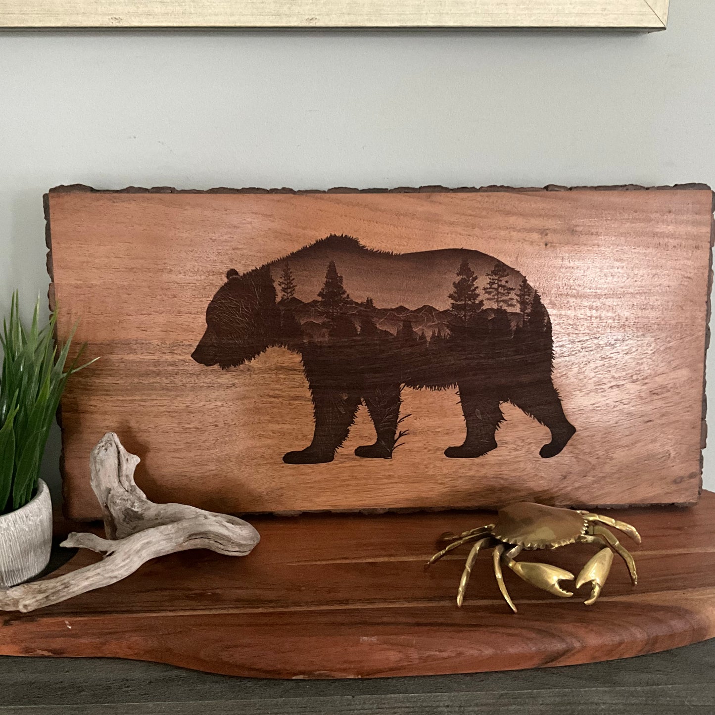 Bear with mountains
