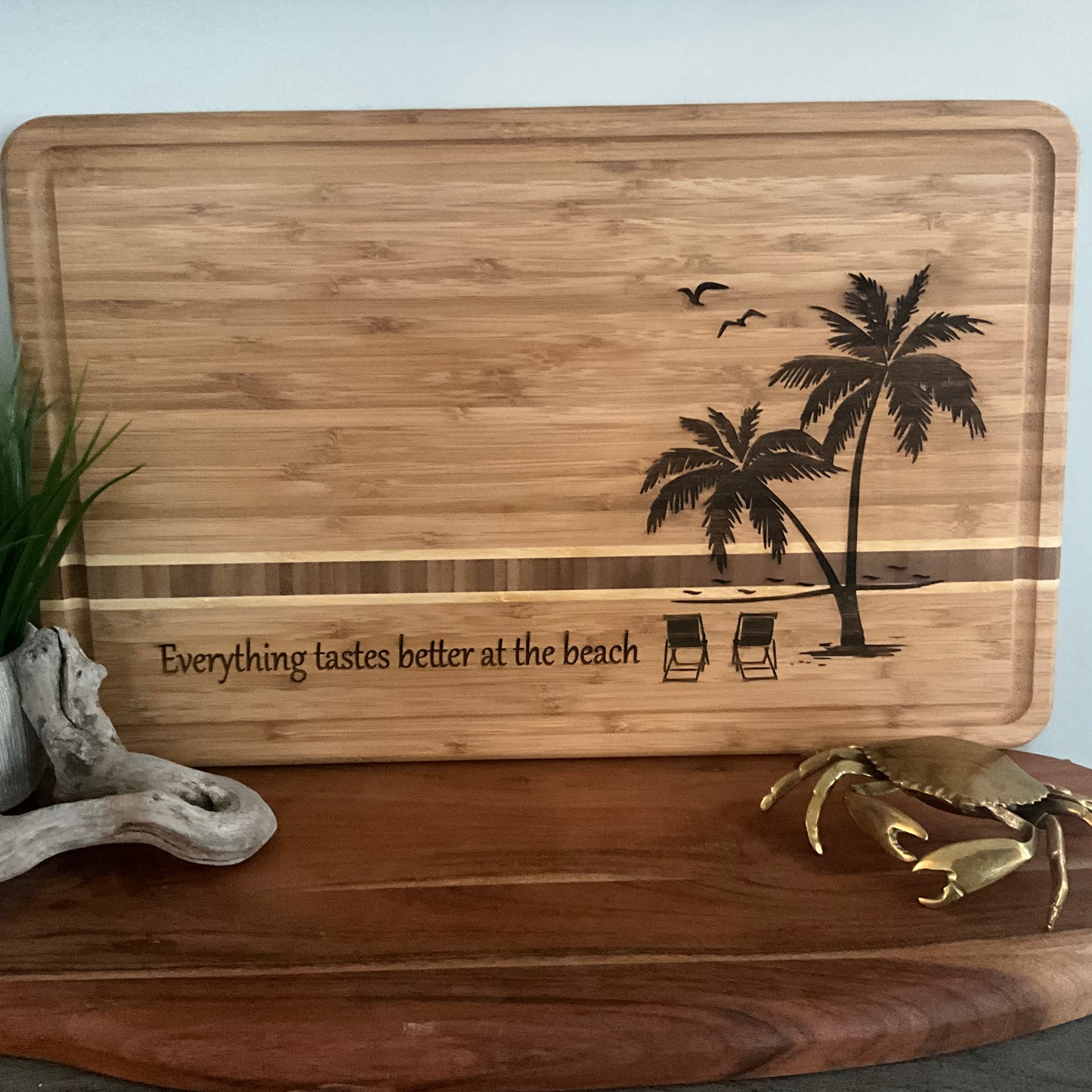 Everything tastes better at the beach, palm trees