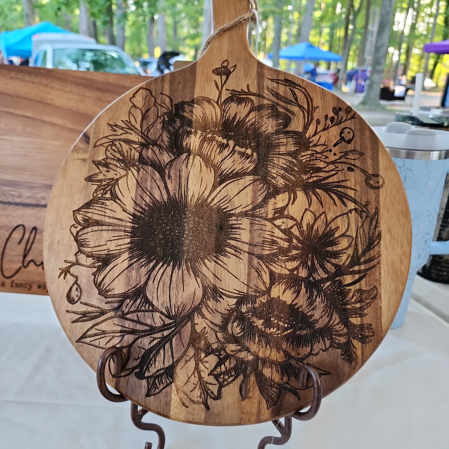 Round Board - Floral *Fully Engraved*
