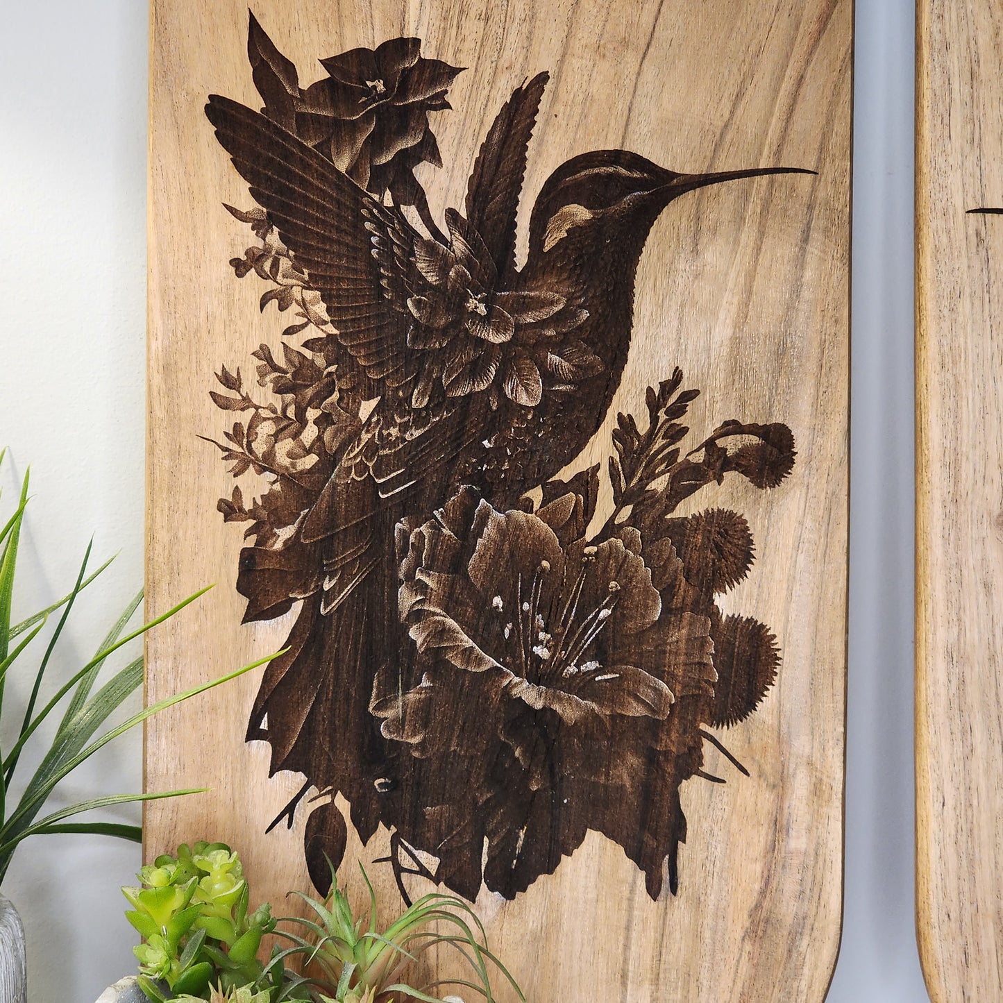 Acacia Rectangular Board - Hummingbird