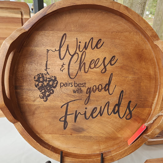 Wine and cheese pairs best with friends