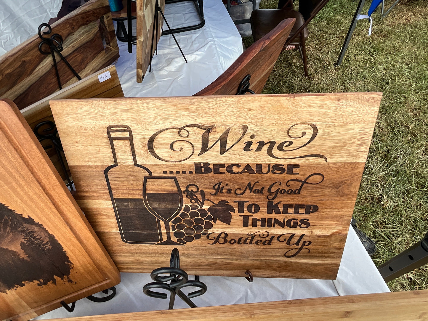 Wine, because it’s not good to keep things bottled up