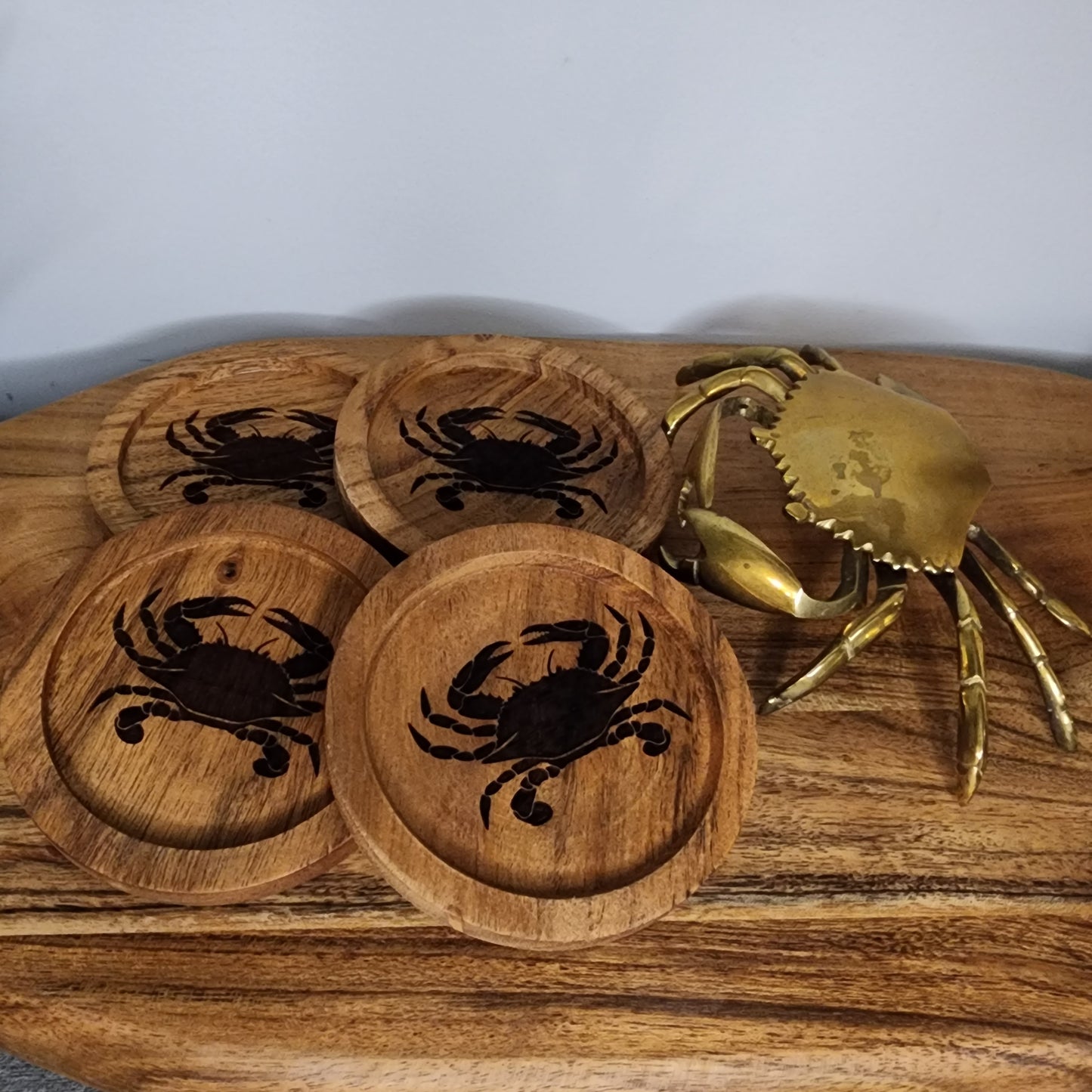 Wooden Coasters with Caddy