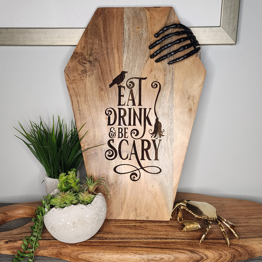 Coffin shaped serving board