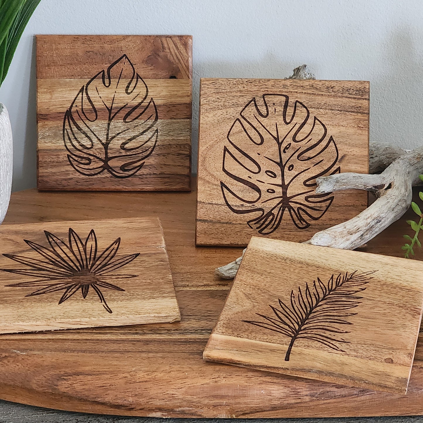 Wood Coasters set of 4