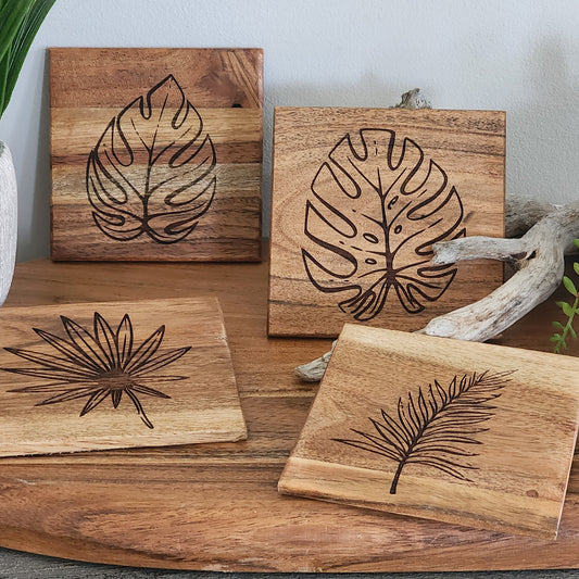 Wood Coasters set of 4