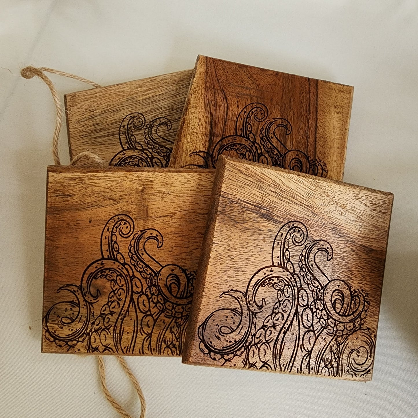 Wood Coasters set of 4