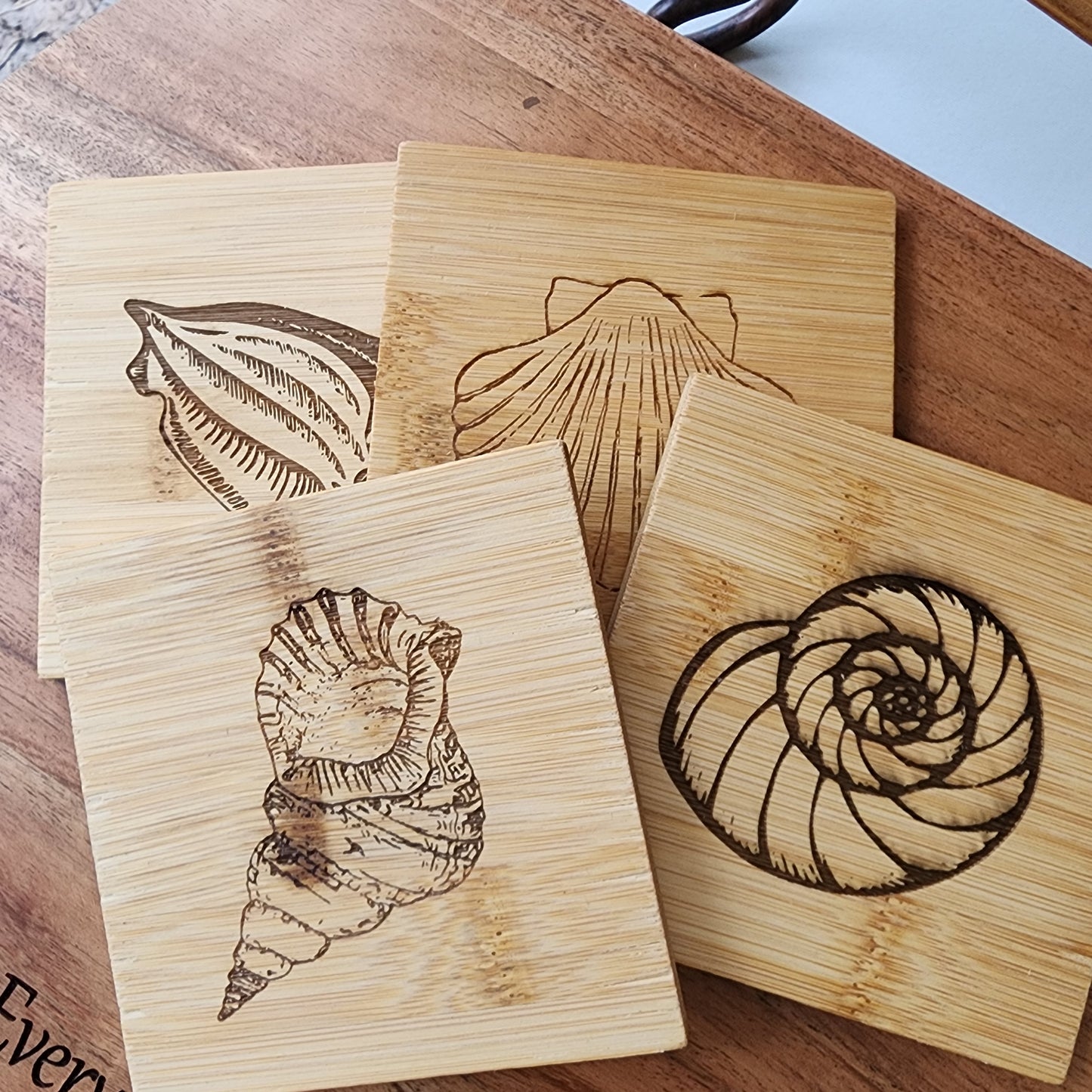 Wood Coasters set of 4