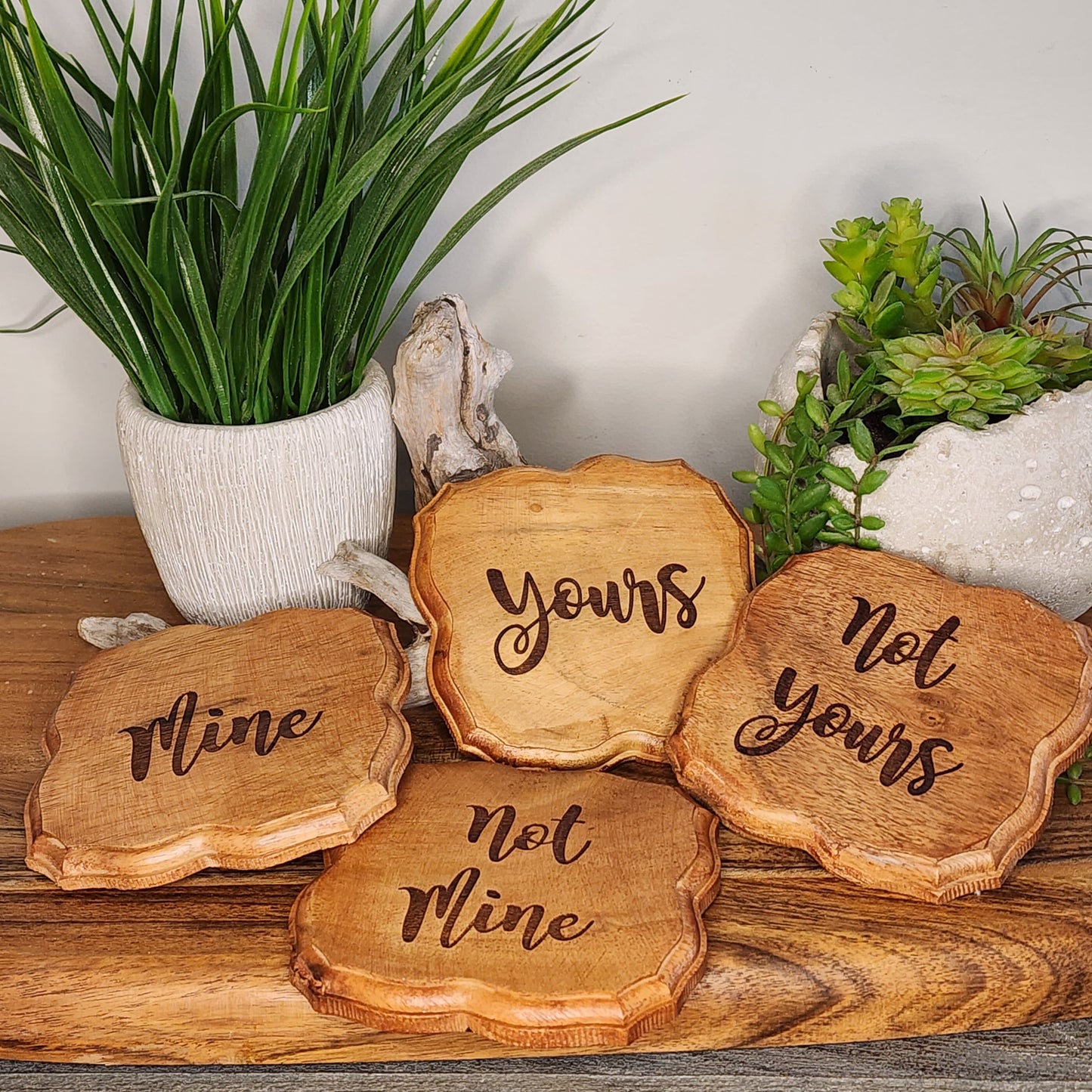 Wooden Coasters with Caddy