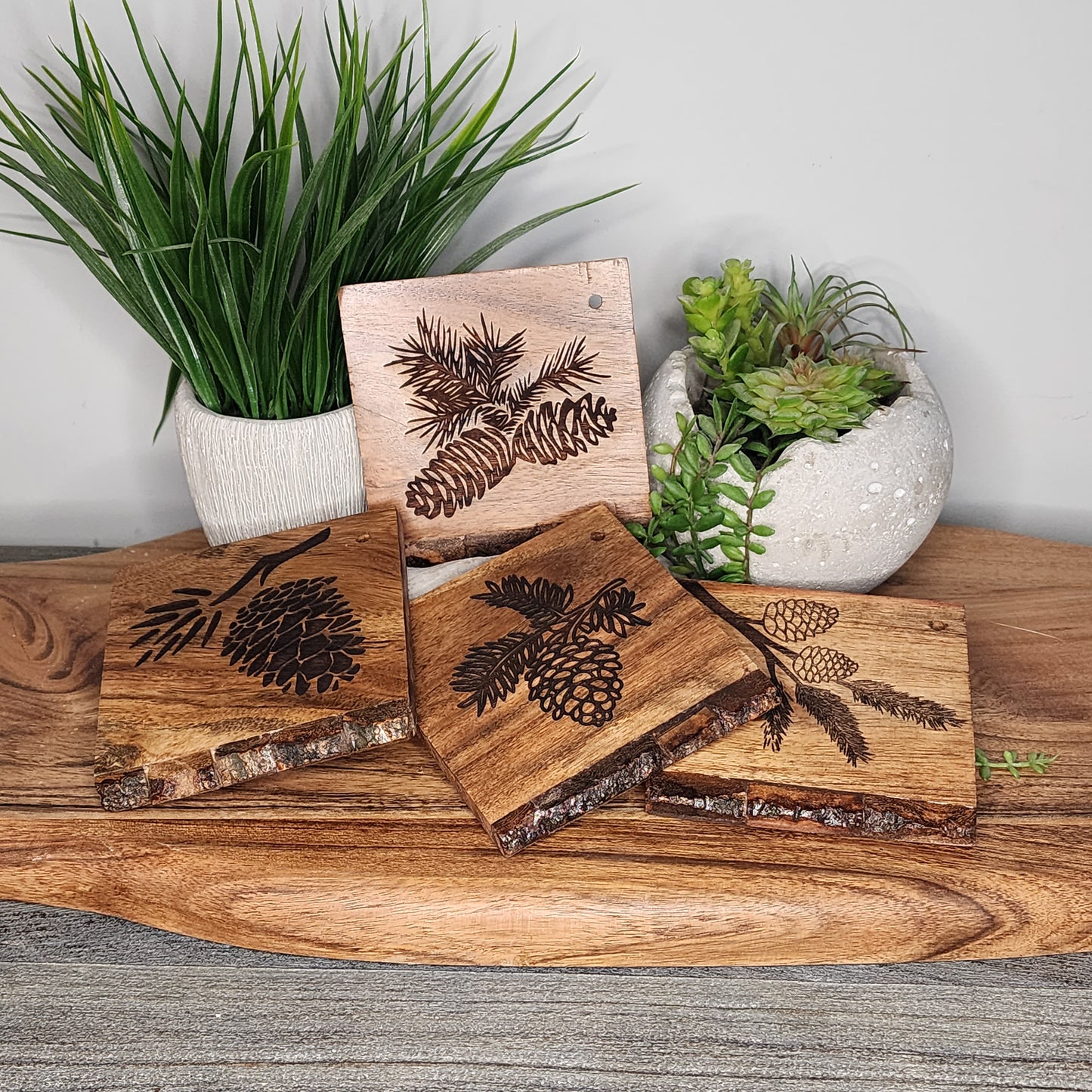 Wood Coasters set of 4