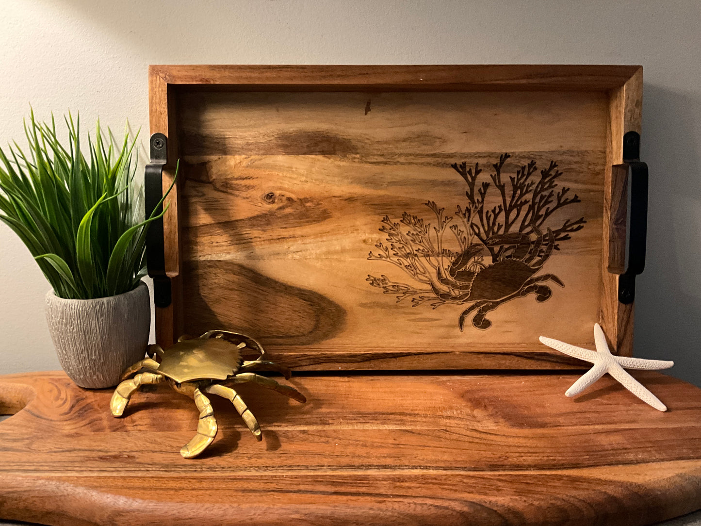 Crab and coral  tray( no words)