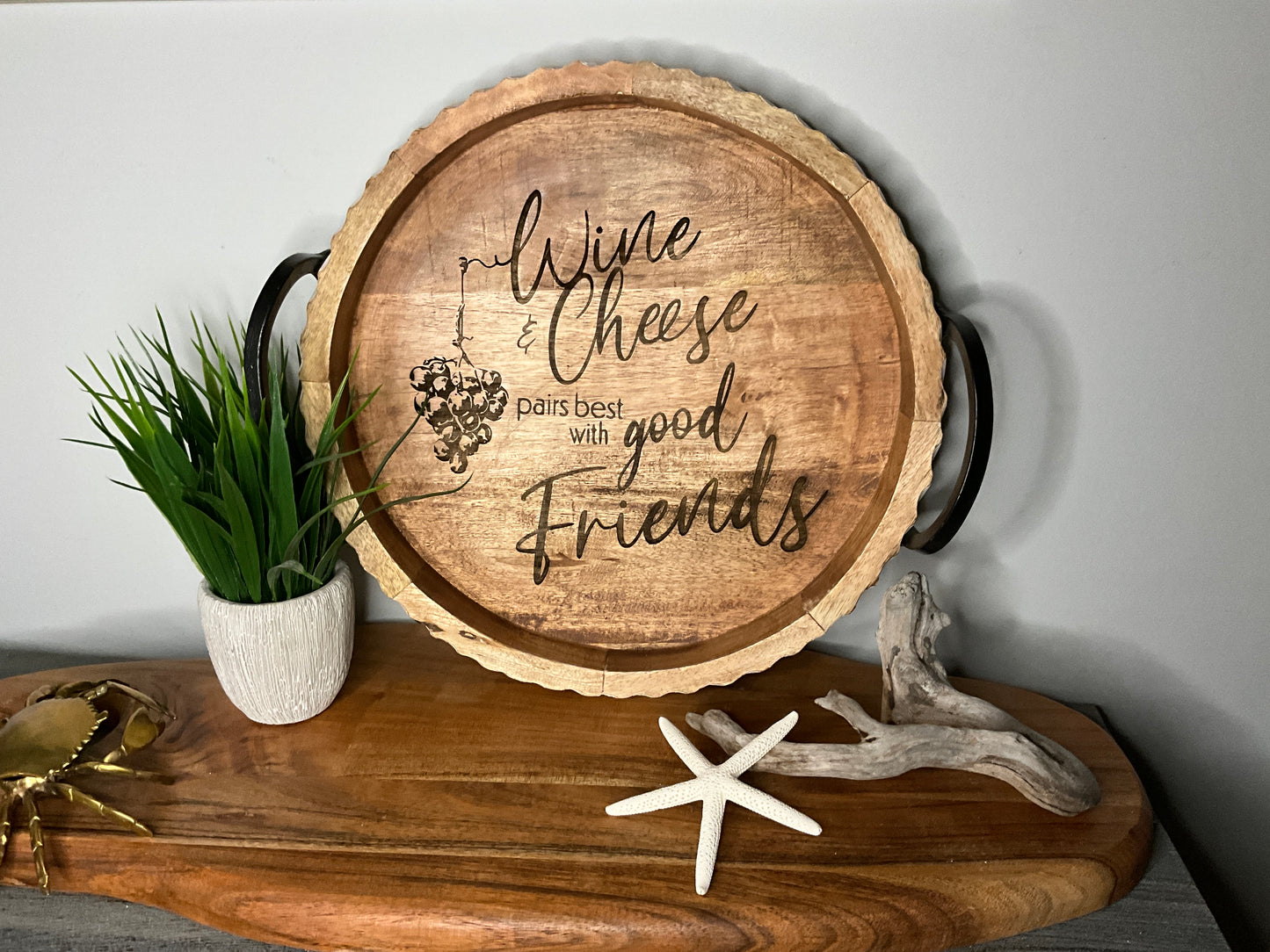Wine and cheese pairs best with friends