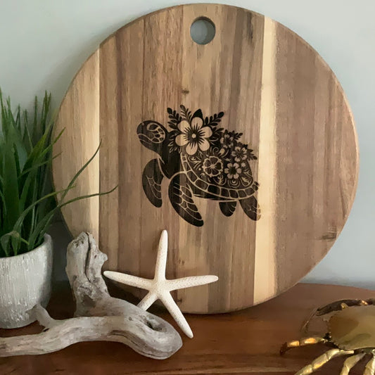 Turtle with Flowers board