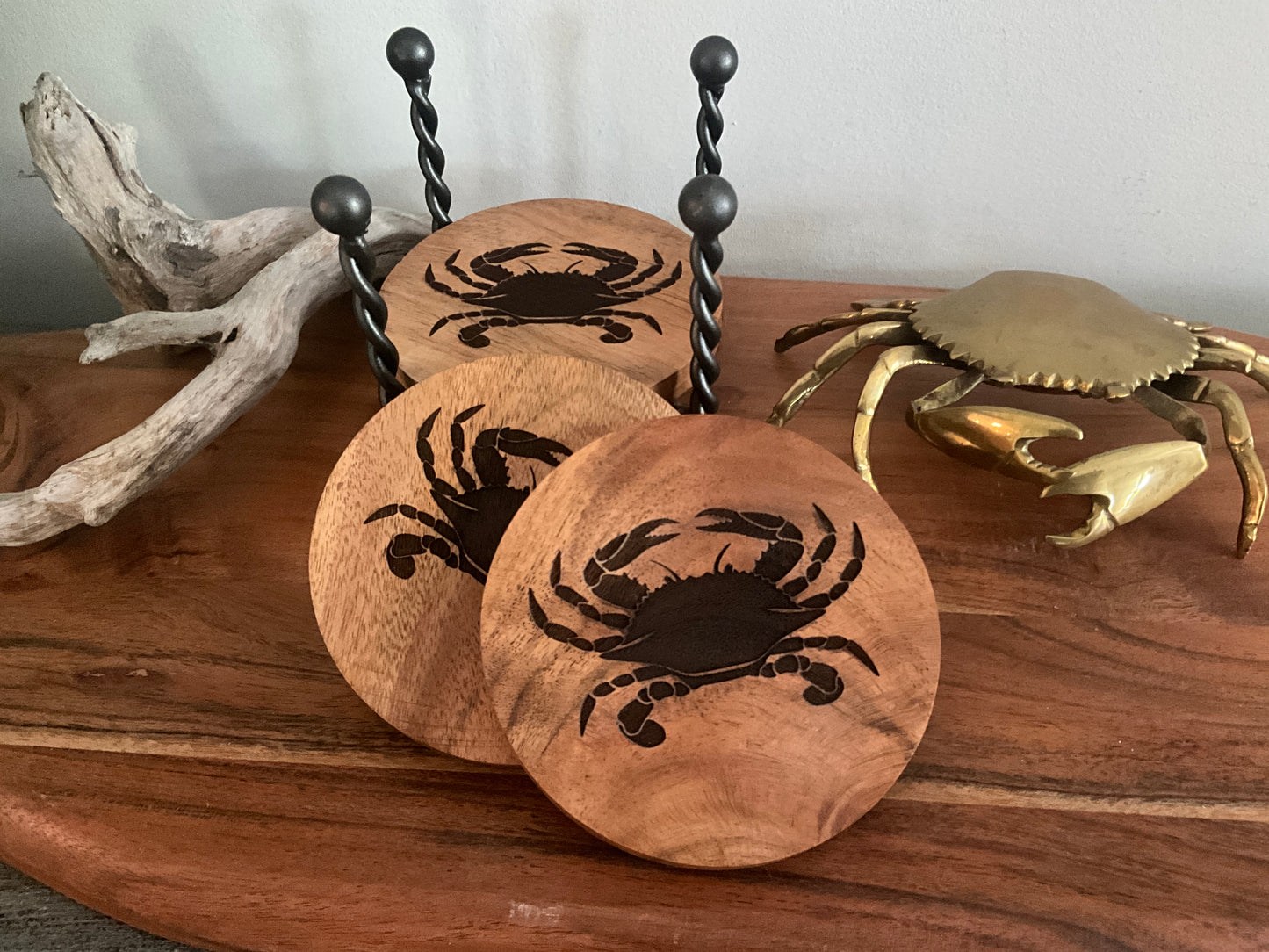 Wooden Coasters with Caddy