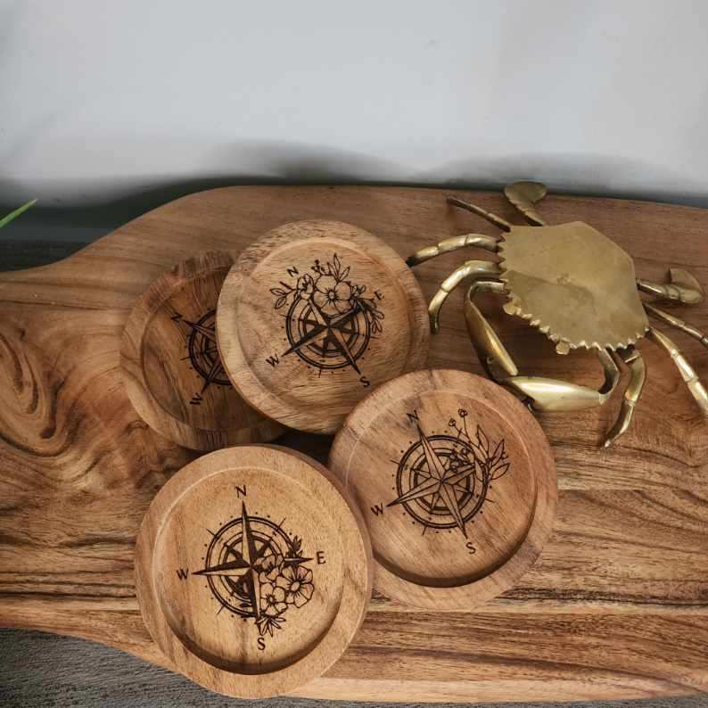 Wood Coasters set of 4