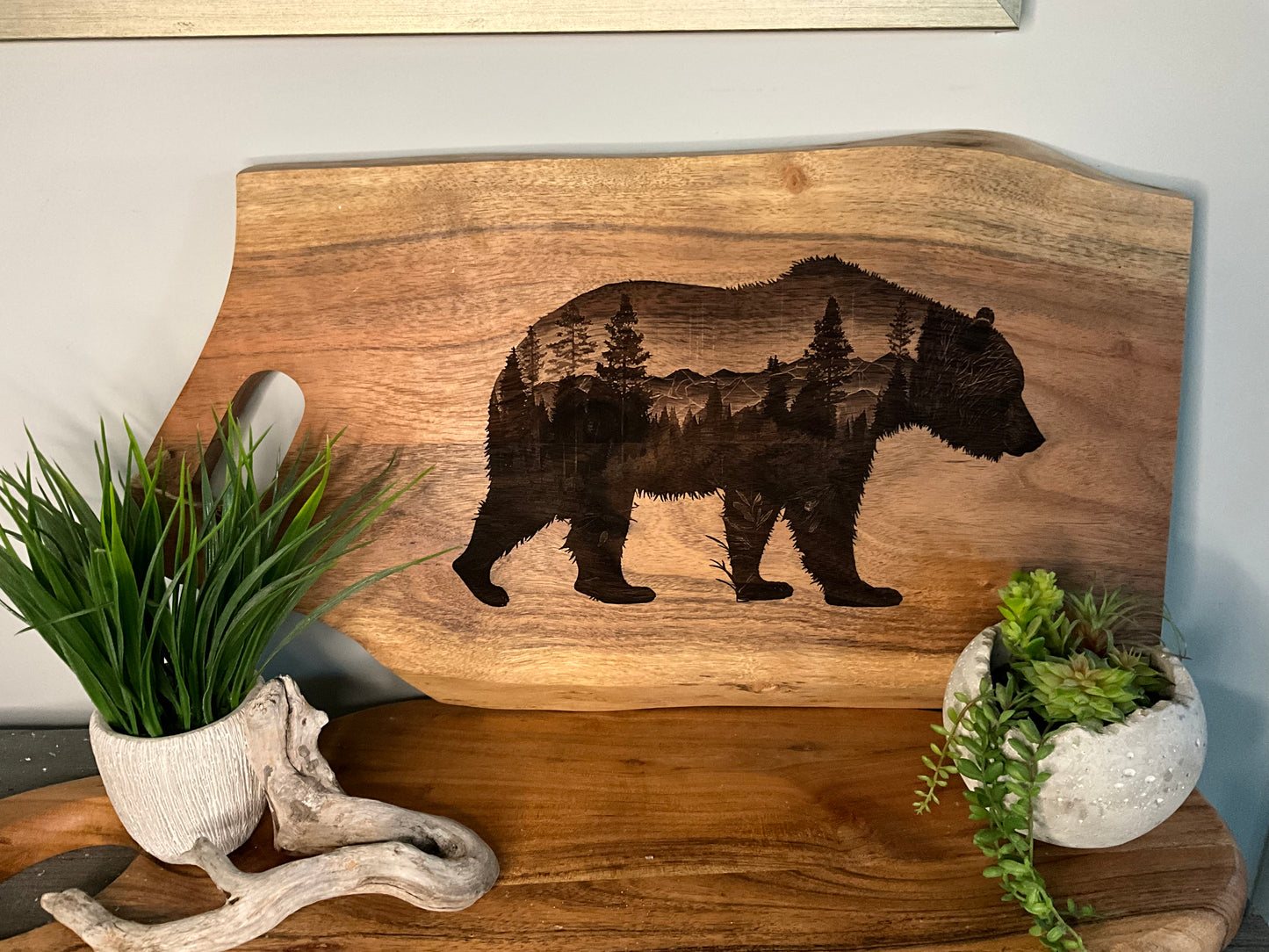 Bear with mountains