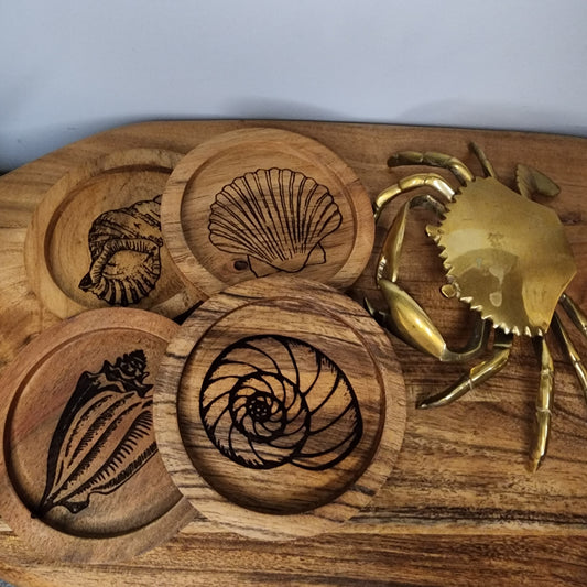 Wooden Coasters with Caddy