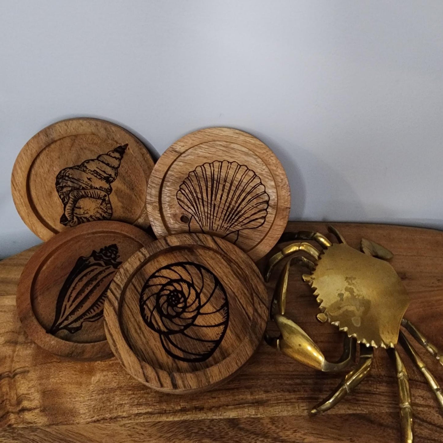 Wooden Coasters with Caddy