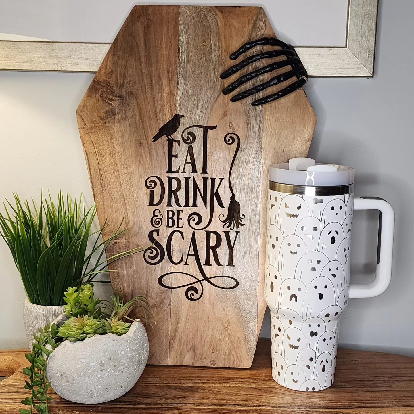 Coffin shaped serving board