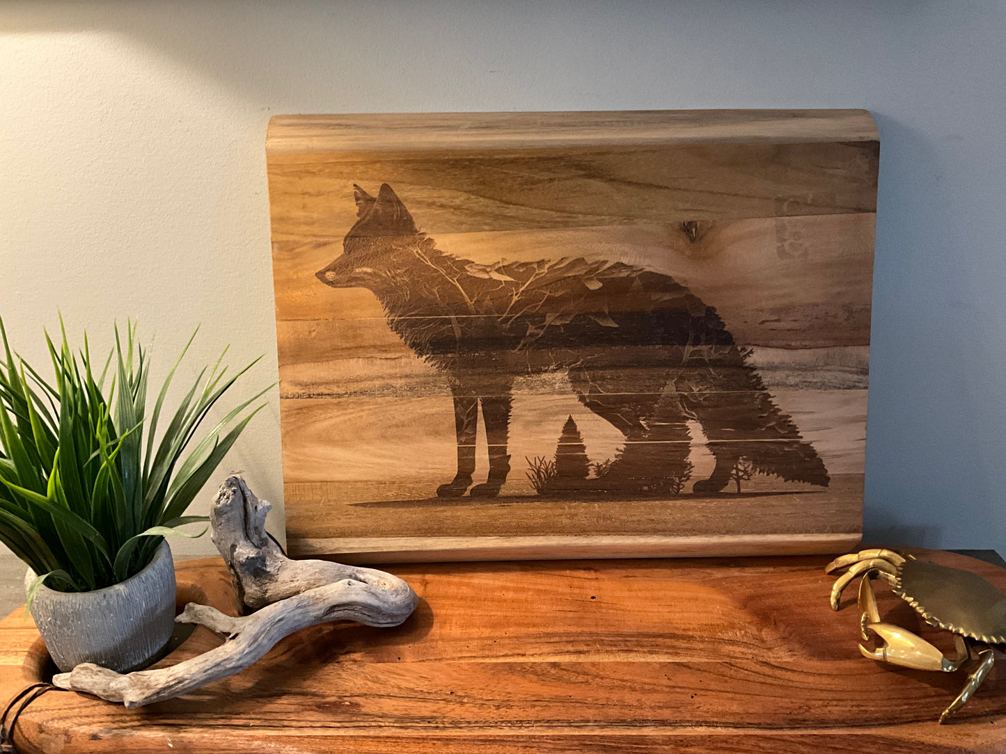 Fox - Thick Live Edge Board *Fully Engraved*