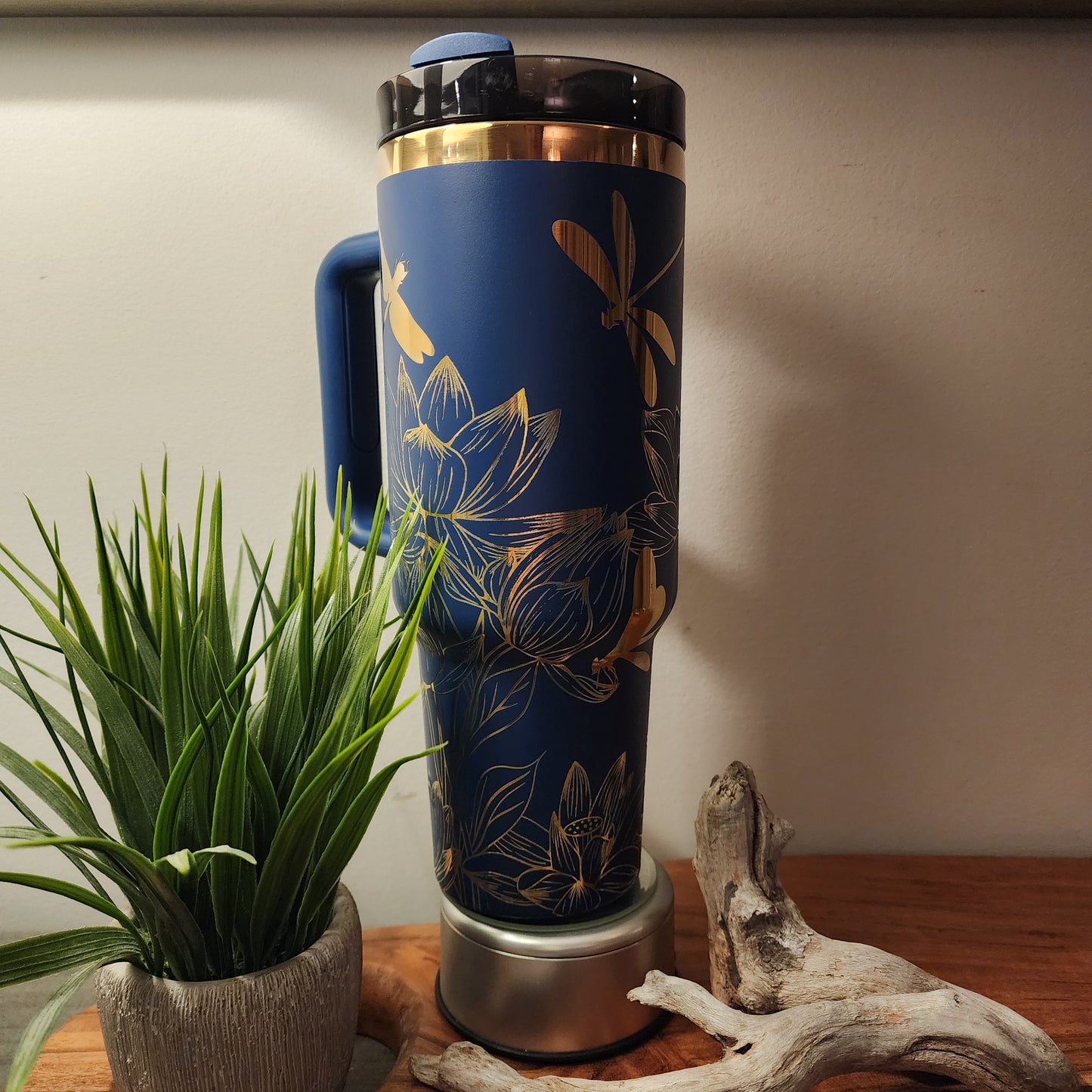 Dragonflies and lotus blossoms
