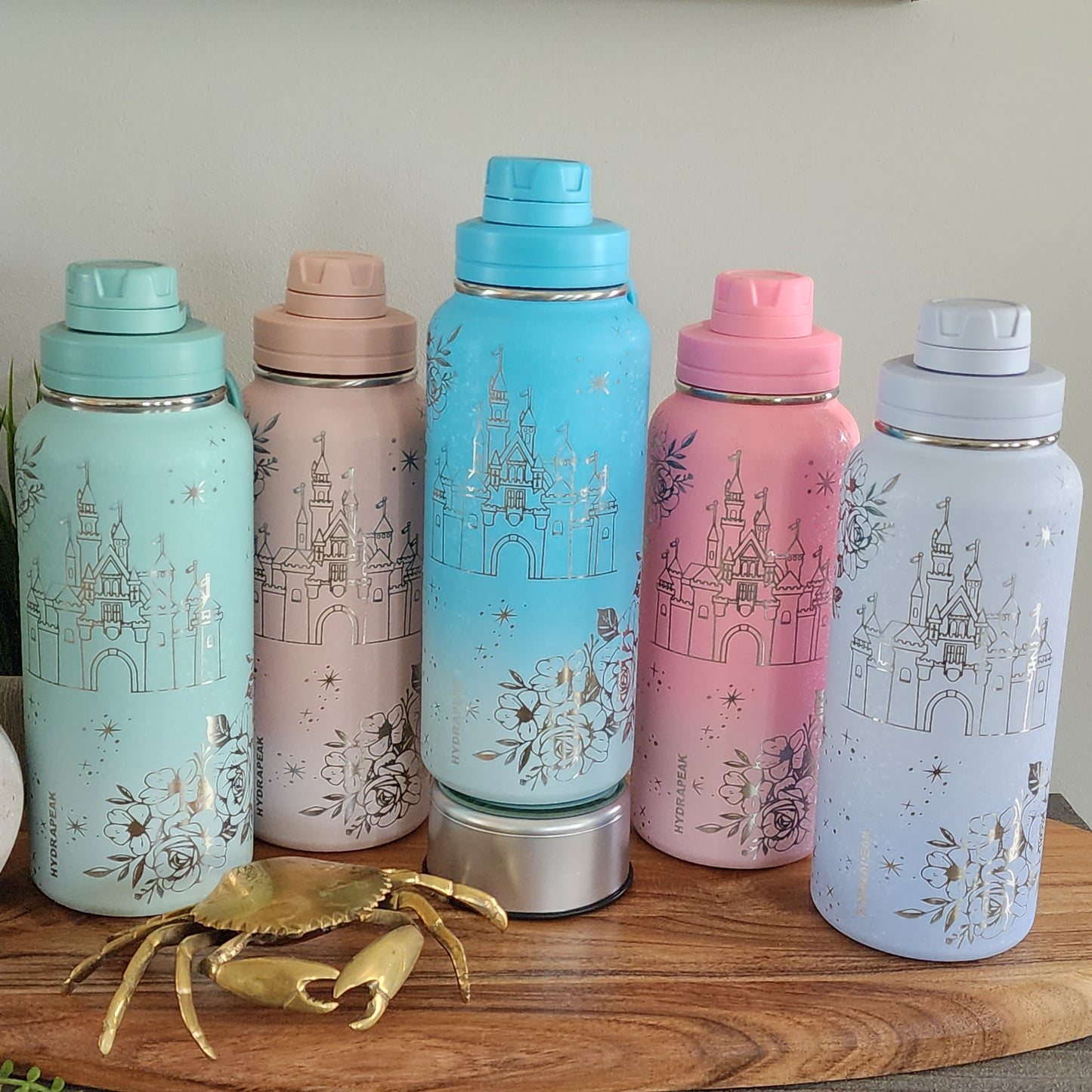 Hydrapeak Iced Ombre 32oz Water Bottle - Princess Castle Engraving