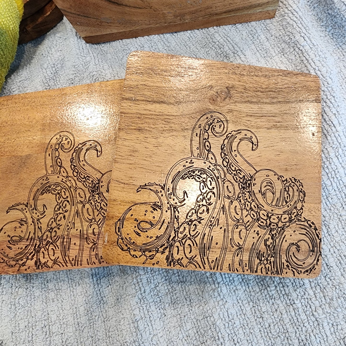 Wooden Coasters with Caddy