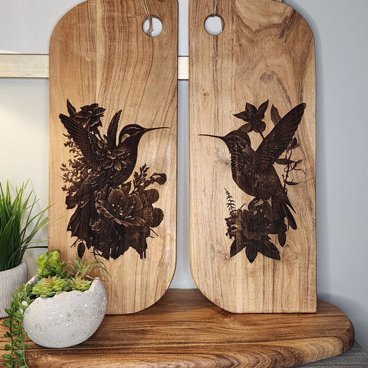 Acacia Rectangular Board - Hummingbird